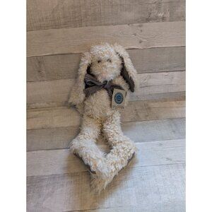 J.B. Bean & Associates Cream Plush Bunny With Plaid Bow & Paws Zelda Fitzhare 16